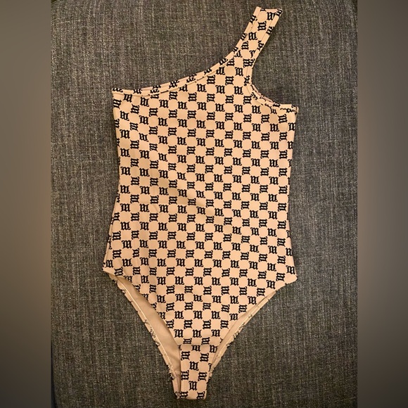 MISBHV Monogram One-Shoulder Bodysuit/ Swimsuit XS - Picture 1 of 3